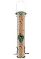 Gray Bunny GB-6847M Classic Metal Tube Feeder, Premium Metal Outdoor Birdfeeder with Steel Perches and Steel Hanger, Solid Hard Tube, Chew-Proof and Lasts A Lifetime, Weatherproof and Water Resistant