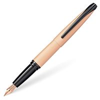Cross ATX Brushed Rose Gold PVD Fountain Pen with Etched Diamond Pattern and Stainless Steel Fine Nib plated with Polished Rose Gold PVD