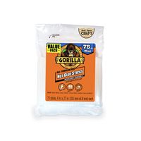 Gorilla Hot Glue Sticks, Mini Size, 4" Long x .27" Diameter, 75 Count, Clear, (Pack of 1)
