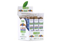 Tosi Organic SuperBites Vegan Snacks, Blueberry Almond, 1oz (Pack of 12), Gluten Free, Omega 3s, Plant Protein Bars with Flax and Chia Seeds