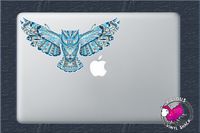 Blue Pattern Flying Owl 6 Inch Color Vinyl Decal