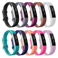 SnowCinda Compatible with Fitbit Ace Bands/Fitbit Alta HR Bands/Fitbit Alta Bands, 3 Size Classic Soft Silicone Strap Sport Wristbands with Secure Metal Buckle for Kids Women Men,10PCS,L