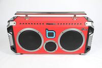 Bumpboxx Flare8 Red Bluetooth Boombox Speaker w/ Wireless Microphone
