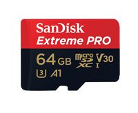 SanDisk Extreme PRO microSDXC Memory Card Plus SD Adapter up to 100 MB/s, Class 10, U3, V30, A1 - 64 GB