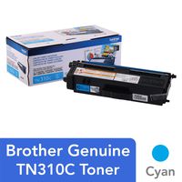 Brother Genuine Standard Yield Toner Cartridge, TN310C, Replacement Cyan Toner, Page Yield Up To 1,500 Pages, TN310