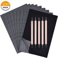 200 Sheets Carbon Paper Graphite Paper Black Carbon Transfer (8.5 x 11.5 inch) Tracing Paper with 5 PCS Embossing Styluses Stylus Dotting Tools for Wood, Paper, Canvas (1 Carbon Paper)