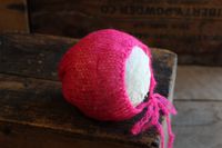 Newborn Mohair Bonnet, Photography Prop (Fuchsia)