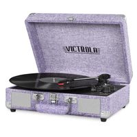 Victrola Bluetooth Suitcase Record Player with 3-Speed Turntable, Light Purple