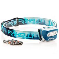 Foxelli Headlamp Flashlight - 165 Lumen, 3 x AAA Batteries Operated (Included), Bright White Cree Led & Red Light, Perfect for Runners, Lightweight, Waterproof, Adjustable Headband
