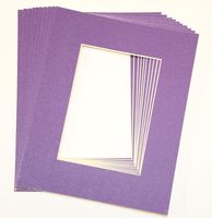 Pack of 10 PURPLE 8x10 Picture Mats Matting with White Core Bevel Cut for 5x7 Pictures