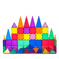 PicassoTiles 60 Piece Set 60pcs Magnet Building Tiles Clear Magnetic 3D Building Blocks Construction Playboards - Creativity Beyond Imagination, Inspirational, Recreational, Educational, Conventional