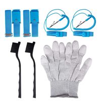 ESD Antistatic Wrist Strap 4Pack Components Anti-Static Wrist Straps Equipped,ESD Antistatic Glove and ESD Antistatic Cleaning Brush
