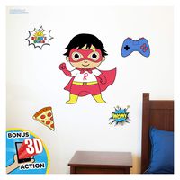 Ryan's World Wall Decals - The Red Titan Wall Stickers with 3D Augmented Reality Interaction - Ryans World Bedroom Decor