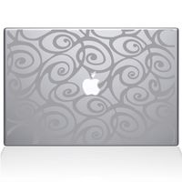 The Decal Guru Curly Tangle Swirl Pattern Decal Vinyl Sticker, 13" MacBook Air, Silver (2325-MAC-13A-S)