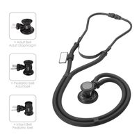 MDF Sprague Rappaport Dual Head Stethoscope with Adult, Pediatric, and Infant convertible chestpiece - Free-Parts-for-Life & - All Black (MDF767-BO)