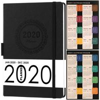 2020 Planner, Weekly/Monthly Planner, Saffiano Leather with Thick Paper, Back Pocket with 88 Notes Pages, 5.75" x 8.25"