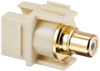 Monoprice 106574 Keystone Jack-Modular RCA with White Center Flush Type, Ivory