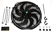 A-Team Performance 160061 16" High Performance Heavy Duty 12V Black Radiator Electric Wide Curved Cooling Fan Assembly Kit 8 Blade FAN 3000 CFM