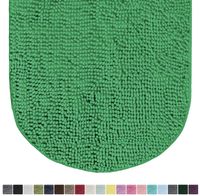 Gorilla Grip Original Luxury Chenille Oval Bath Rug Mat, 42x24, Extra Soft and Absorbent Large Shaggy Bathroom Rugs, Machine Wash Dry, Plush Carpet Mats for Tub, Shower, and Bath Room, Emerald