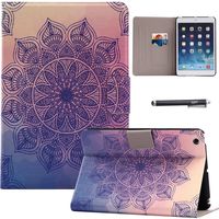 iPad Mini Case, iPad Mini 2 Case, iPad Mini 3 Case, Newshine Auto Wake Up/Sleep Ultra Slim Synthetic Leather Flip Folio Smart Wallet Cover for 7.9 inch Apple iPad Mini 3/2/1 (1 Mandala Flower)