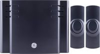GE, Black, Wireless Doorbell Kit, Battery-Operated, 8 Melodies, 1 Receiver, 2 Push Buttons, 4 Volume Levels, 150 Ft. Range, 45202