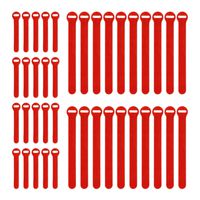 Wrap-It Storage Self-Gripping Reusable Cable Ties, Red, 40 Pack (20 4" Straps, 20 8" Straps) - Hook and Loop Cord and Wire Organizer for Computer, PC, and Desk Cable Management