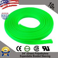 Wire Conduit 10 FT 3/4" Green Expandable Wire Cable Sleeving Sheathing Braided Loom Tubing US