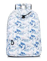 Leaper Floral Laptop Backpack School Bookbags College Bags Girls Daypack Beige