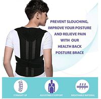 Posture Corrector for Women and Men | Clavicle & Shoulder Support Brace | Helps with Cervical Neck Pain | Posture Brace for Back Pain Relief (XL: Waist Length fits 39.3-45.2", Black)
