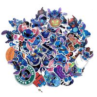 52Pcs Hot Cartoon Lilo Stitch Stickers for Water Bottle Laptop Car Motorcycle Bicycle Bike Skateboard Luggage Baggage Box Guitar
