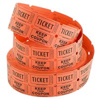 Kicko Raffle Tickets - Double Roll Tickets - Orange - Roll of 2000 Tickets - Fundraisers - Authentic Coupons - Indiana Ticket Company - for Party Favors, Event Admission, Award Winning
