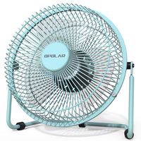 OPOLAR Desktop USB Fan, Low Noise Personal Table Mini Desk Fan with 6 Inch Upgraded Blades Brings Enhanced Airflow, Small Metal Design USB Powered Cooling Fan, Teal Blue