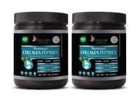 Hair Skin and Nails Vitamins for Men - HYDROLYZED Collagen PEPTIDES Powder - Collagen with peptides Powder - 2 Bottles 2 LB (908 Grams)