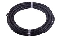 KONMAY 5 Yards 3.0mm Black Genuine Leather Braided Bolo Leather Cord