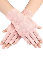 Maxdot Sunblock Fingerless Gloves Non-slip UV Protection Driving Gloves Summer Outdoor Gloves for Women and Girls (Pink)