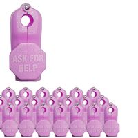 6mm Plastic Retail Shop Security Display Hook Anti- Theft, Anti Sweep Stop Lock for Pegboard or Slat-Wall Unlock Key is not Included (50 Ask for Help, Purple)