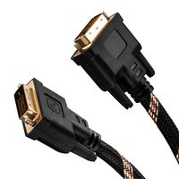 DVI to DVI Cable 15Ft,Nylon Braided DVI-D 24+1 Dual Link Male to Male Digital Video Cable Gold Plated with Ferrite Core Support 2560x1600 for Gaming, DVD, Laptop, HDTV and Projector(16 Ft/5M)