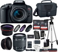 Canon EOS T7i DSLR Camera with 18-55mm is STM Lens w/64GB SanDisk Hi Speed Memory Bundle w/Accessories Bundle - Authorized Canon Dealer