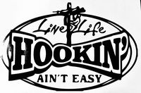 Hookin Aint Easy Decal Sticker Lineman (Black)