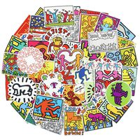 Keith Haring Art Graffiti Stickers for Laptop 50pcs Funny Skateboard Luggage Notebook Cars Decals