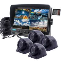 CAMSLEAD Car Backup Camera System 9 inch Monitor Built-in DVR Recorder with Quad Split Screen, 4 x Heavy Cameras, High Hardness 10G Vibration Side Camera Rear View Camera Monitor Kit for Truck Van