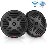 6.5 Inch Bluetooth Marine Speakers - 2-Way IP-X4 Waterproof and Weather Resistant Outdoor Audio Dual Stereo Sound System with 600 Watt Power and Low Profile Design - 1 Pair - Pyle PLMRBT65B (Black)
