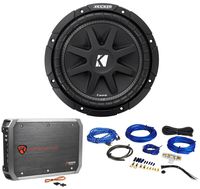 KICKER 43C104 Comp 10" 300w SVC 4-ohm Car Audio Subwoofer Sub+Amplifier+Amp Kit