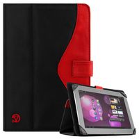 SOHO Portfolio Stand Nylon Detachable Flip Cover Case FIRE Punk RED for Dell Latitude 10 Tablet Touch 10.1 inch