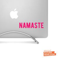 NAMASTE Typography 01 - 5" Wide PINK Decal - For MacBook, Laptop, Tablet, and more!