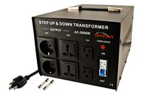 Simran AC-5000 Power Converter Voltage Transformer 110V to 220/240 Volt, 5000 Watt, Black