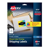 Avery Matte White Ink Jet Labels, 3-1/3 x 4, 120 per Pack (8254)