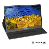 Portable Monitor 15.6-inch1920×1080 Full HD IPS 60Hz USB C Gaming Monitor with 2xUSB -Type-C/Mini HDMI&DP Port and Screen Protector Cover Embedded in Monitor Dual Stereo Speakers