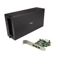 StarTech Card & Chassis - FireWire Adapter - PCIe - FireWire 800 x 2 + FireWire x 1 - with Thunderbolt 3 PCIe Expansion Chassis (TB31PCIEX16) with DisplayPort