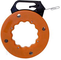 RamPro 100 Foot Reach, Spring-Steel Fish Tape Reel, with High Impact Case, for Electric or Communication Wire Puller